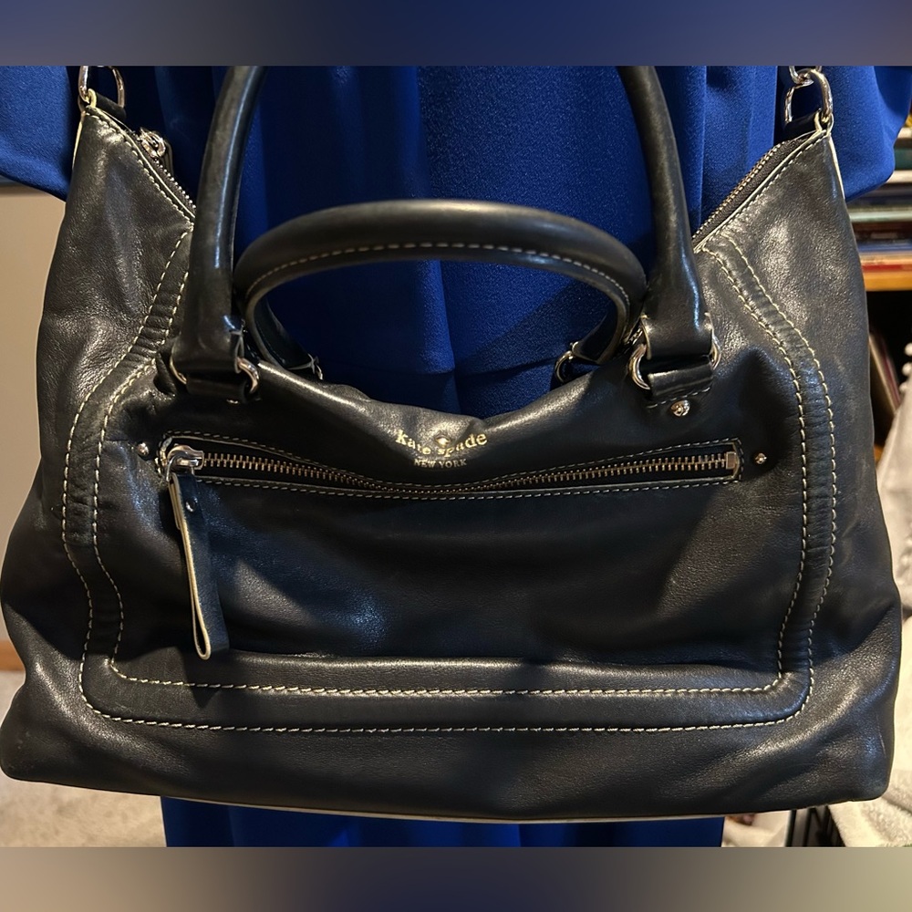 Kate Spade Black Leather Satchel/ Used and loved. Look at pictures/descriptions